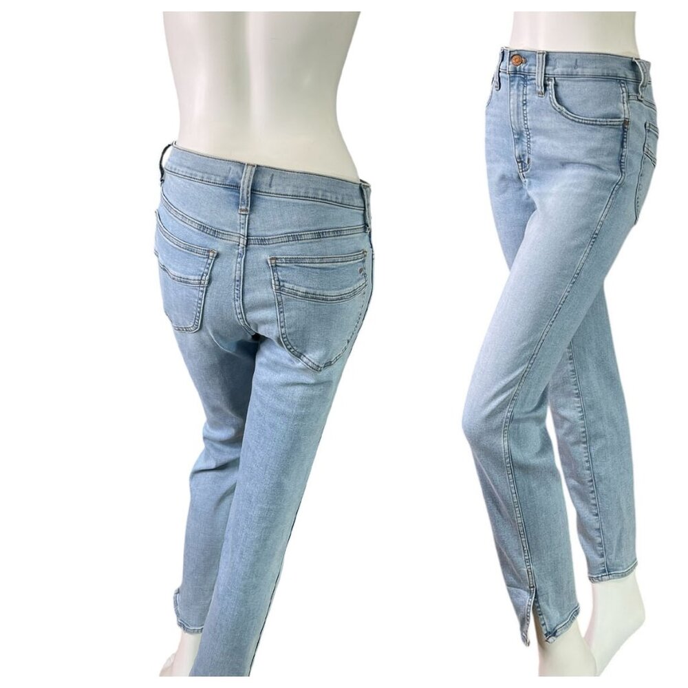 Madewell Roadtripper Stovepipe Denim Jeans Slit Hem Stillwood Light Wash Sz 28